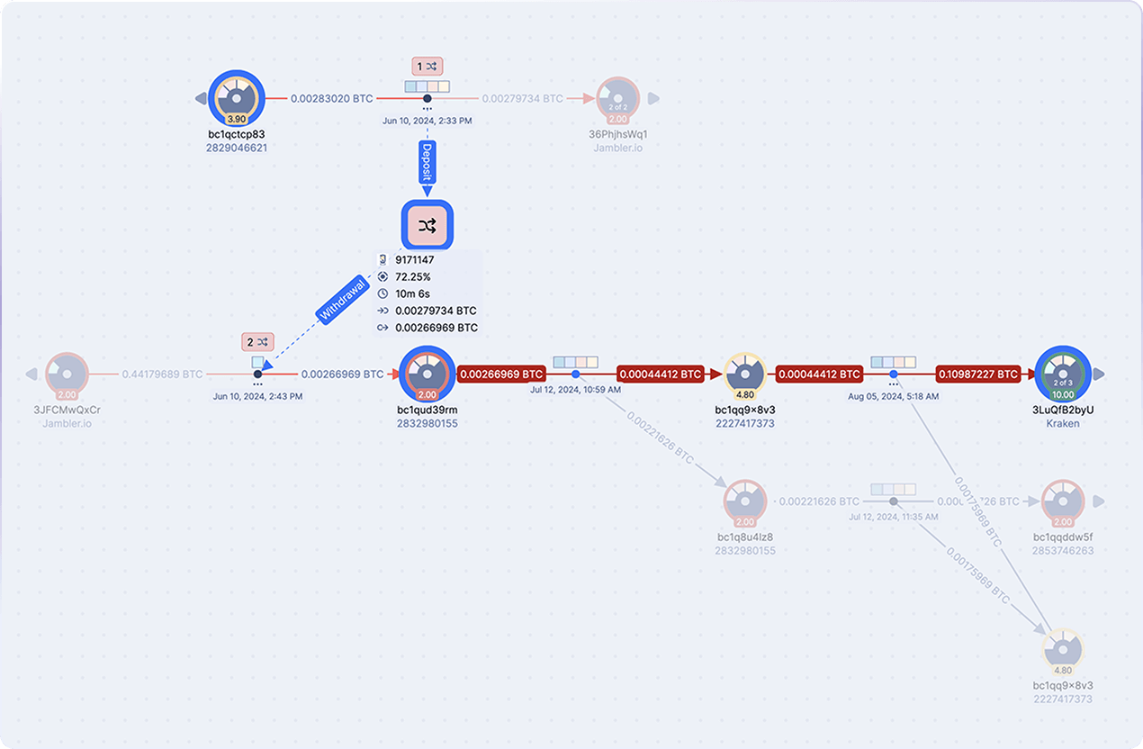 Advanced crypto investigations. Demixing, fingerprinting techniques